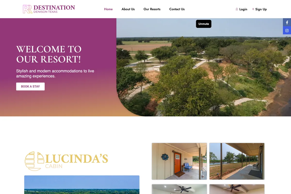 Destination Denison TX desktop website