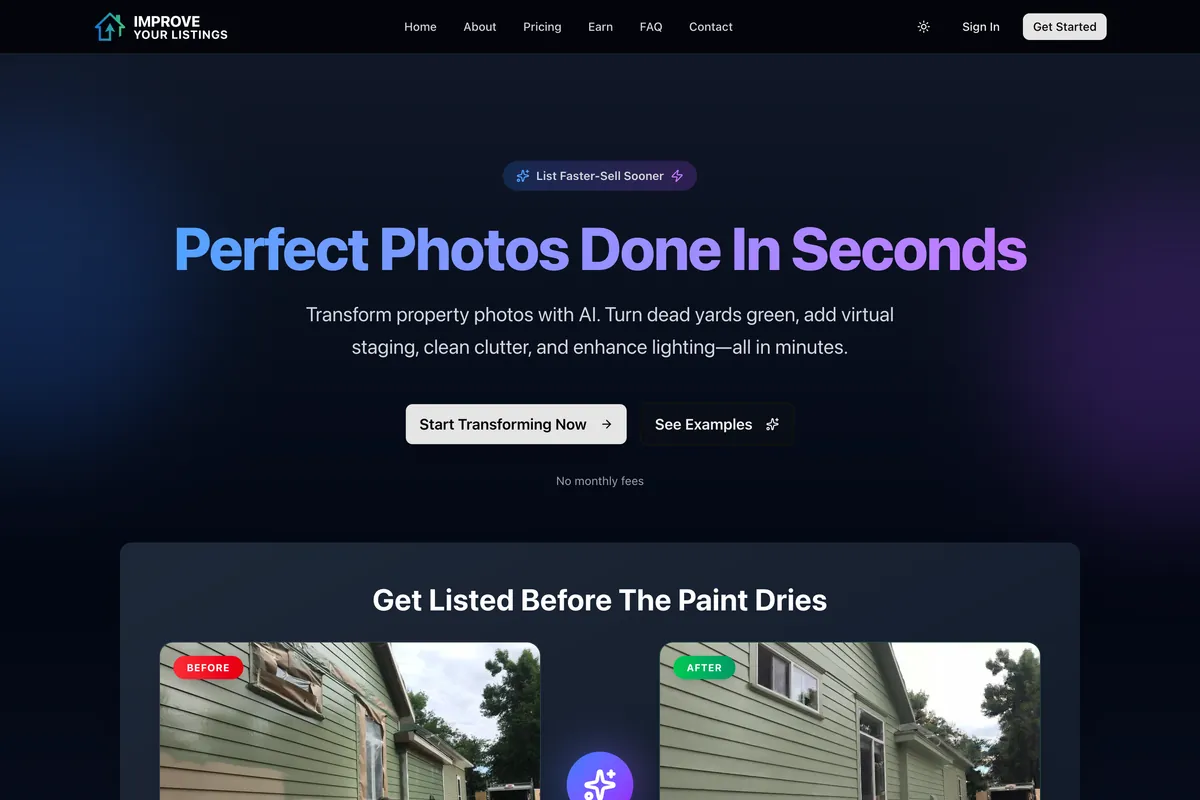 Improve Your Listings desktop website
