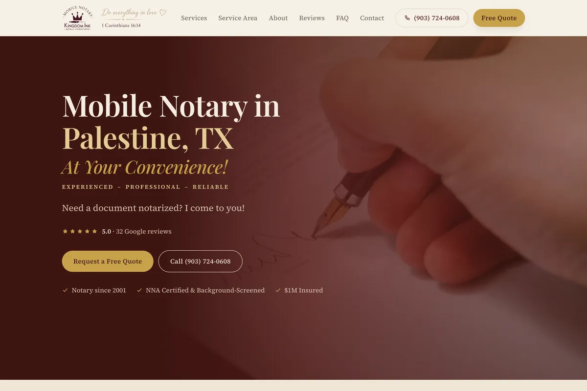 Kingdom Ink website designed by Polygon Digital