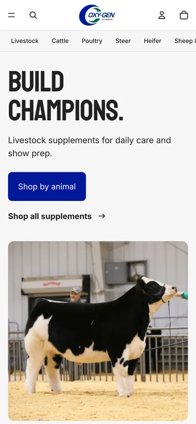 Oxygen Livestock mobile website