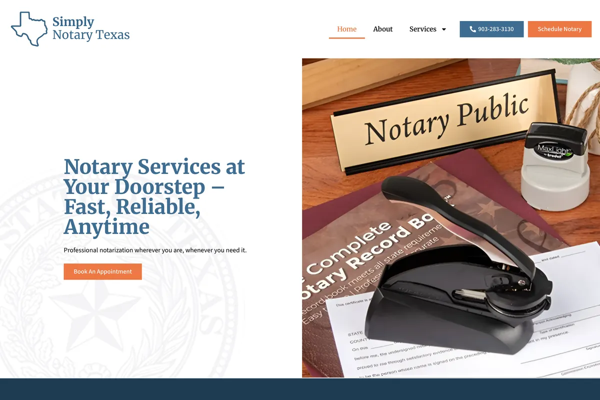 Simply Notary desktop website