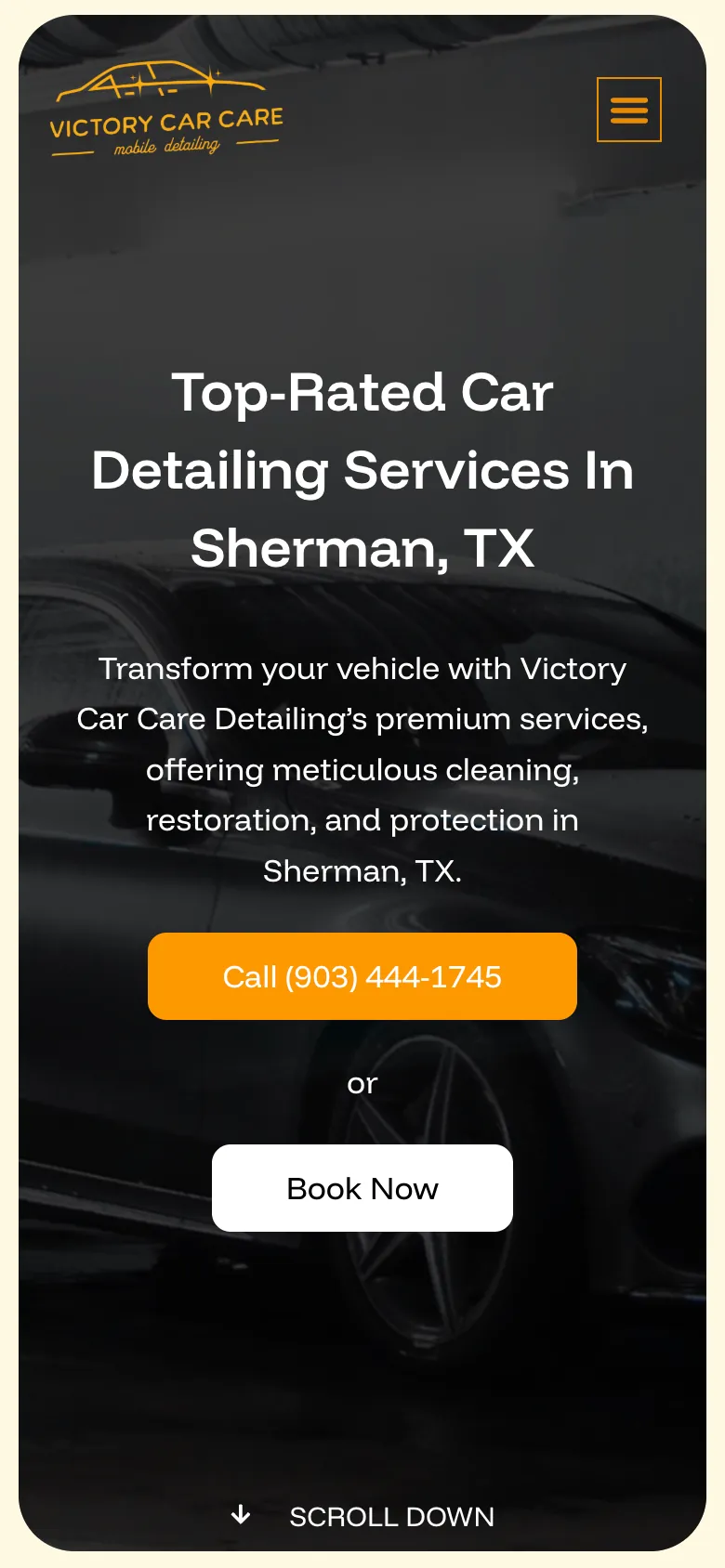 Victory Car Care mobile website