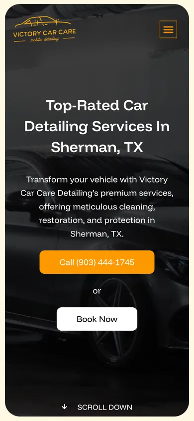 Victory Car Care mobile website