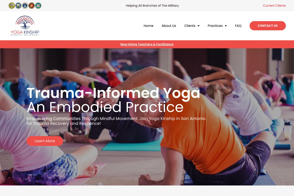 Yoga Kinship website designed by Polygon Digital